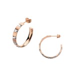 Rose gold plated Steel Hoops with Baguette CZs Rose gold plated Steel Hoops with Baguette CZs